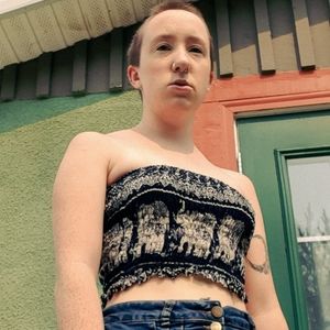 It's a white and blue elephant tube top size  smal